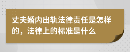 丈夫婚内出轨法律责任是怎样的，法律上的标准是什么