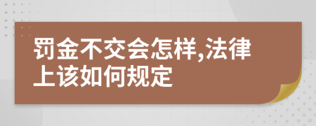 罚金不交会怎样,法律上该如何规定