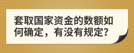 套取国家资金的数额如何确定，有没有规定？
