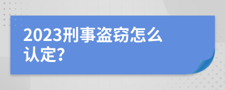 2023刑事盗窃怎么认定？