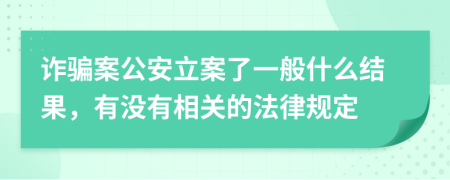 诈骗案公安立案了一般什么结果，有没有相关的法律规定