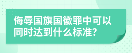 侮辱国旗国徽罪中可以同时达到什么标准？