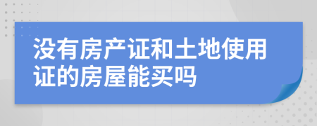 没有房产证和土地使用证的房屋能买吗