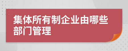 集体所有制企业由哪些部门管理