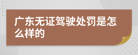 广东无证驾驶处罚是怎么样的