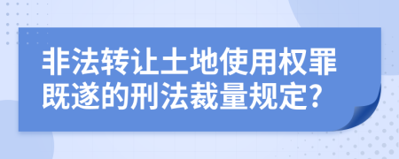 非法转让土地使用权罪既遂的刑法裁量规定?