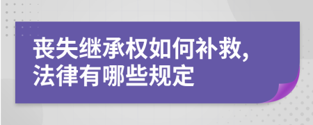 丧失继承权如何补救,法律有哪些规定