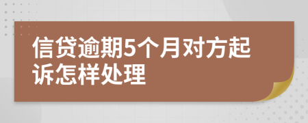 信贷逾期5个月对方起诉怎样处理