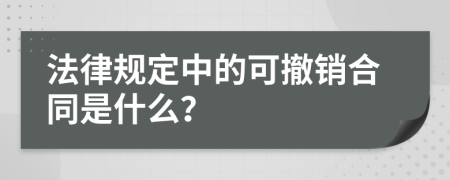 法律规定中的可撤销合同是什么？