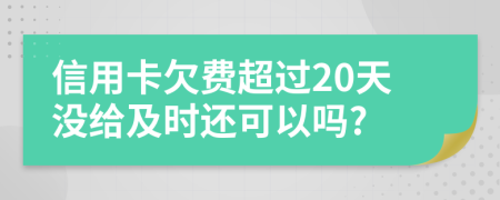 信用卡欠费超过20天没给及时还可以吗?
