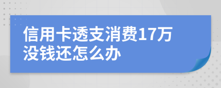 信用卡透支消费17万没钱还怎么办