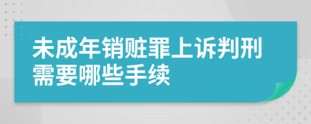 未成年销赃罪上诉判刑需要哪些手续
