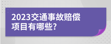 2023交通事故赔偿项目有哪些?