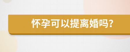 怀孕可以提离婚吗？