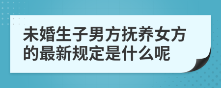 未婚生子男方抚养女方的最新规定是什么呢