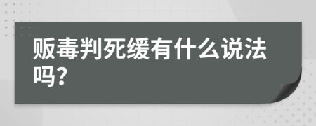 贩毒判死缓有什么说法吗？