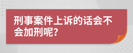 刑事案件上诉的话会不会加刑呢？