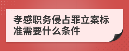孝感职务侵占罪立案标准需要什么条件