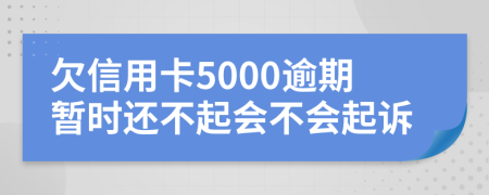 欠信用卡5000逾期暂时还不起会不会起诉