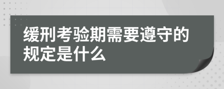 缓刑考验期需要遵守的规定是什么