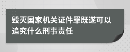 毁灭国家机关证件罪既遂可以追究什么刑事责任