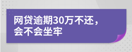 网贷逾期30万不还，会不会坐牢