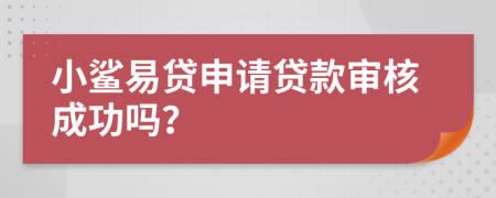 小鲨易贷申请贷款审核成功吗？