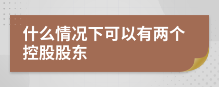 什么情况下可以有两个控股股东
