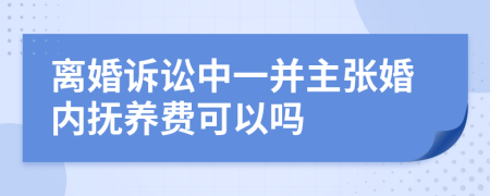 离婚诉讼中一并主张婚内抚养费可以吗