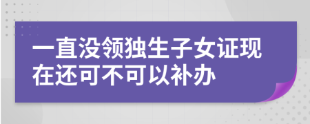 一直没领独生子女证现在还可不可以补办