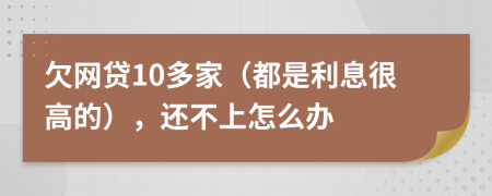 欠网贷10多家（都是利息很高的），还不上怎么办