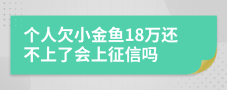 个人欠小金鱼18万还不上了会上征信吗