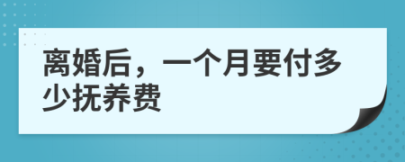离婚后，一个月要付多少抚养费