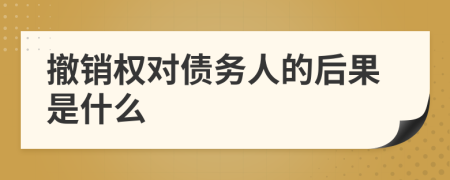 撤销权对债务人的后果是什么