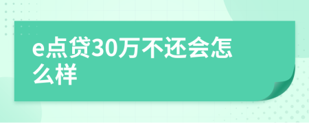 e点贷30万不还会怎么样