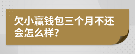 欠小赢钱包三个月不还会怎么样？