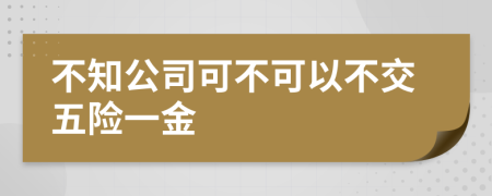 不知公司可不可以不交五险一金