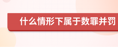 什么情形下属于数罪并罚