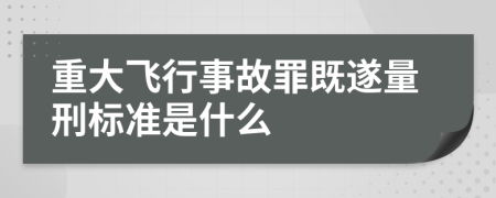 重大飞行事故罪既遂量刑标准是什么