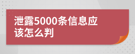 泄露5000条信息应该怎么判