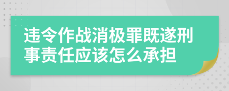 违令作战消极罪既遂刑事责任应该怎么承担