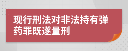 现行刑法对非法持有弹药罪既遂量刑