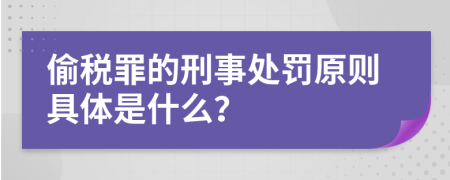 偷税罪的刑事处罚原则具体是什么？