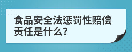 食品安全法惩罚性赔偿责任是什么？