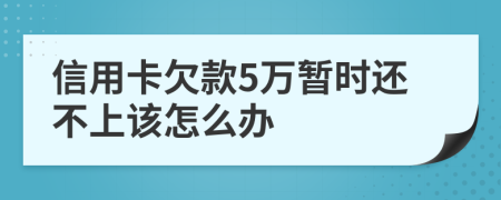 信用卡欠款5万暂时还不上该怎么办