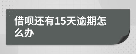借呗还有15天逾期怎么办