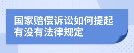 国家赔偿诉讼如何提起有没有法律规定