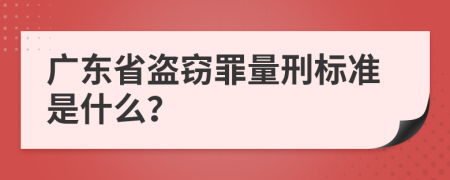 广东省盗窃罪量刑标准是什么？