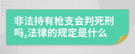 非法持有枪支会判死刑吗,法律的规定是什么