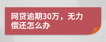 网贷逾期30万，无力偿还怎么办